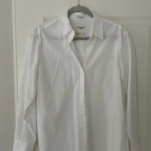 Abercrombie oversized white button down shirt